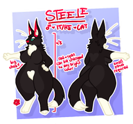 anthro cat character:steele medium:digital my_art nude ref_sheet // 1500x1390 // 413KB