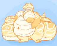anthro bustyboy character:egg hyper_fat medium:digital medium:pixel my_art nude snake // 2500x2000 // 111KB
