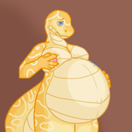 anthro character:egg lactation medium:digital my_art nude pregnant snake // 1500x1500 // 343KB